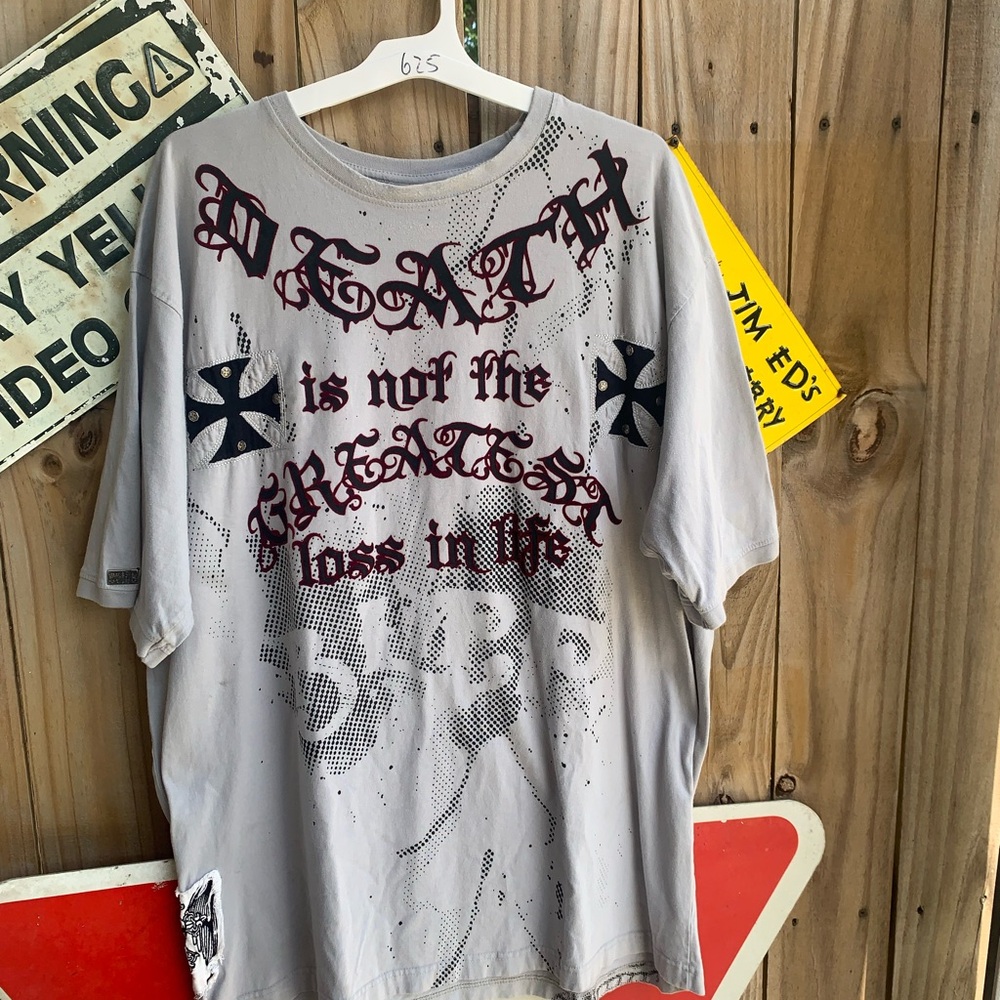 Vintage Y2K Black Label "Death is not the beginning of life" 4X fits 2XL